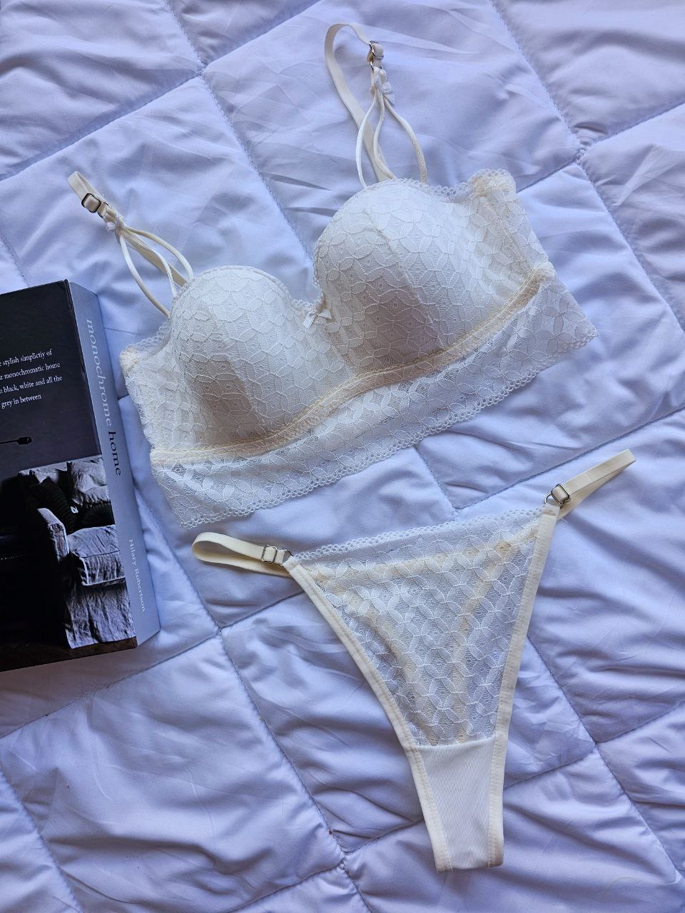 Lotus Bralet Takımı Bralet Tanga Set Kadın İç Giyim Seksi İç Çamaşır Takımı Sütyen Külot Set